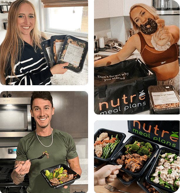 Nutré ambassadors holding their weekly meal deliveries